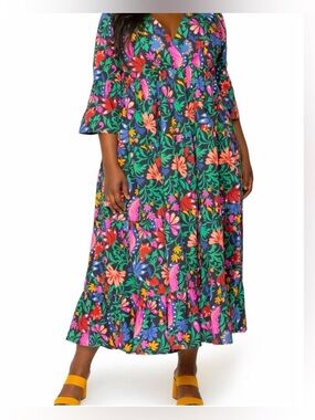 Leota Navy Floral Maxi Dress with Multicolor Blooms